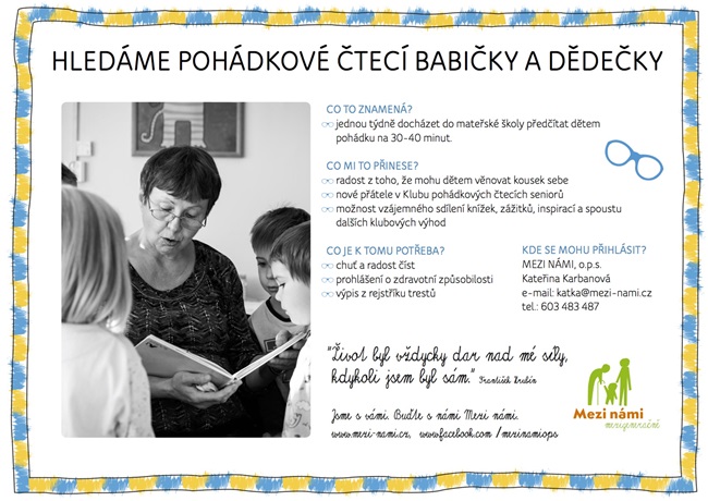 Hledáme pohádkové čtecí babičky a dědečky