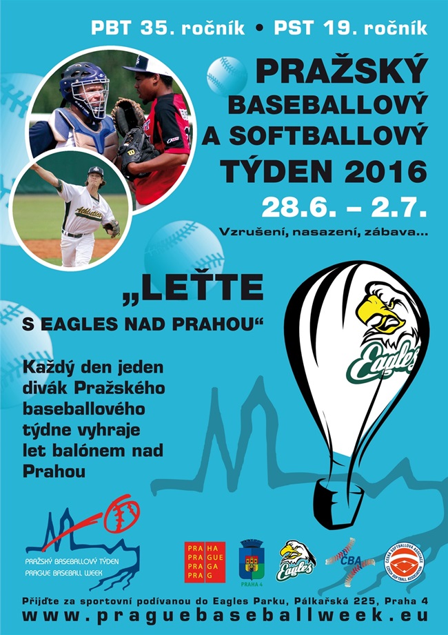 Pražský baseballový a softballový týden 2016 - plakát Pražský baseballový a softballový týden 2016 - plakát