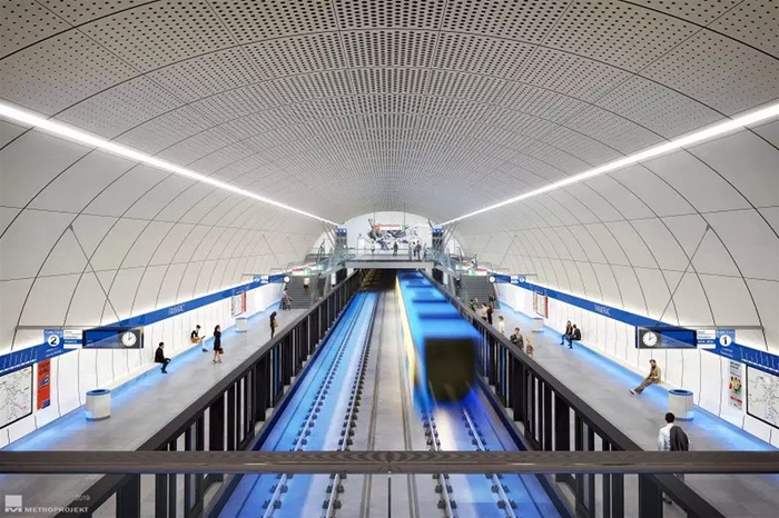 Metro D - stanice Pankrác - ilustrace 2019