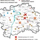 Orientační mapa s vyznačením sběrných dvorů a stabilních sběren nebezpečného odpadu na území hl.m. Prahy (stav platný od ledna 2015)