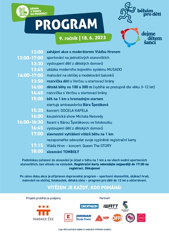 Běhám pro děti 2023 - leták a program