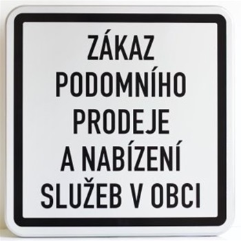 Zákaz podomního prodeje v obci