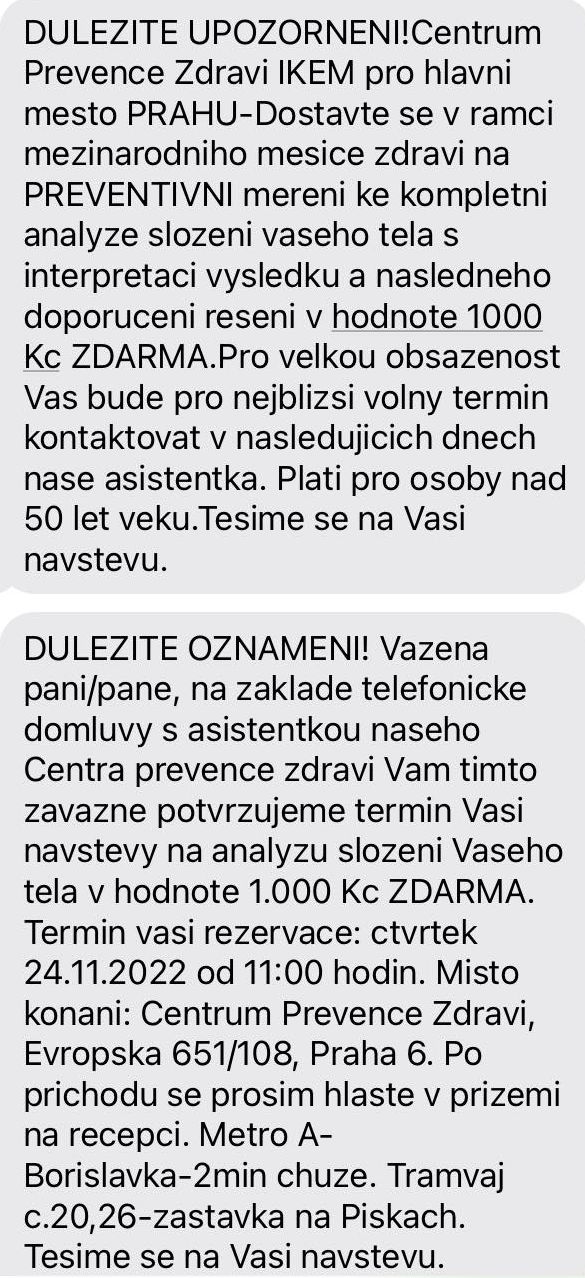 Podvodné SMS v telefonu