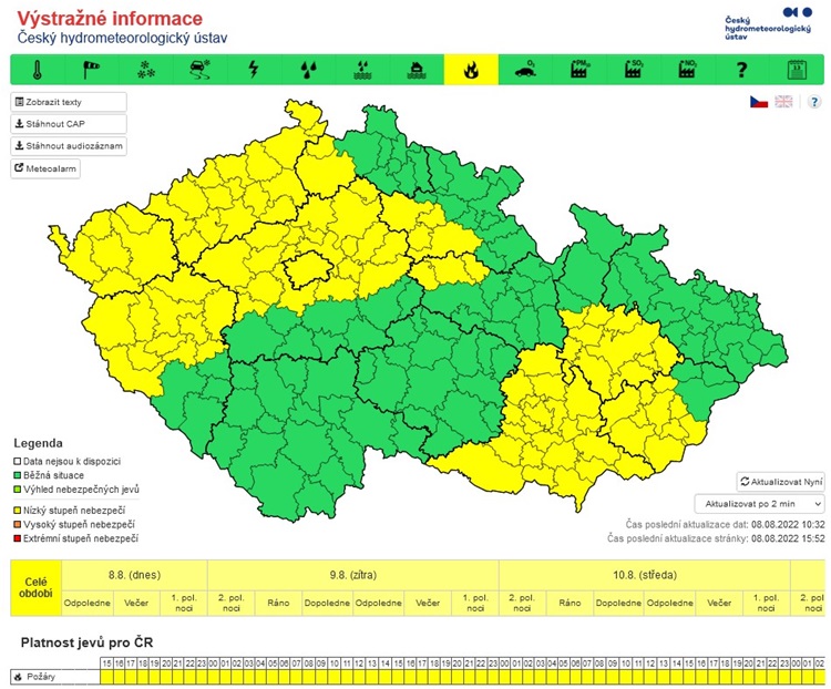 V Praze platí od 8. srpna 2022 do odvolání zákaz rozdělávání ohňů na rizikových místech