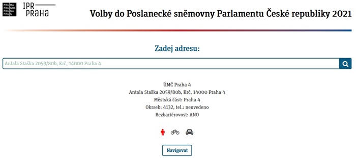 Navigace do volební místnosti