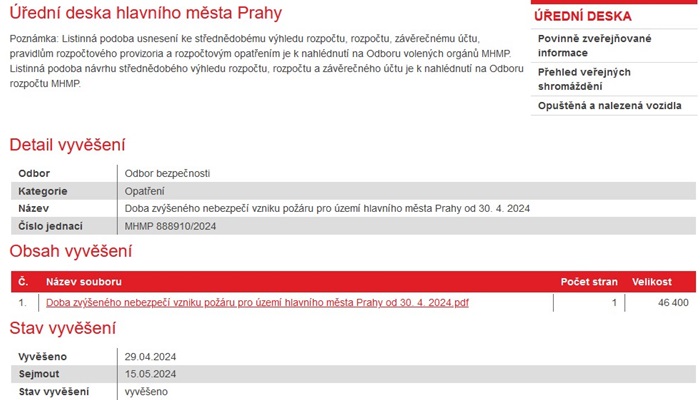 Úřední deska hl. m. Prahy Úřední deska hl. m. Prahy