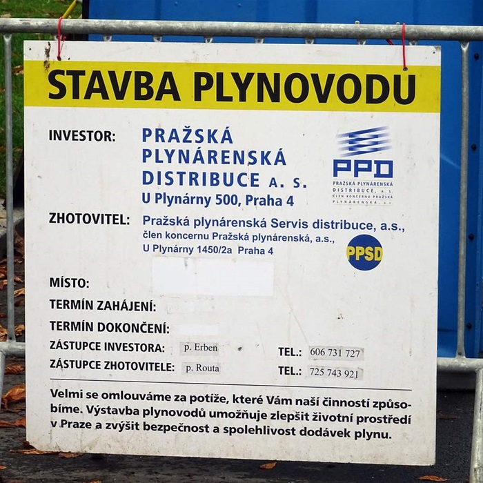 U krčské vodárny - uzavírka - plyn