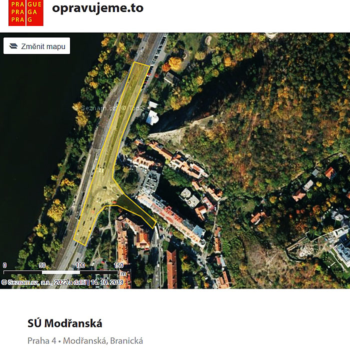 Souvislá údržba Modřanská x Branická, Praha 4