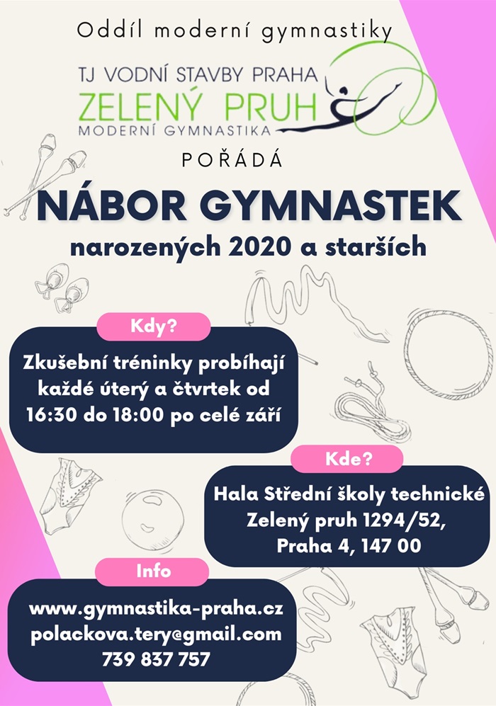 Nábor leták - moderní gymnastika 2023-24