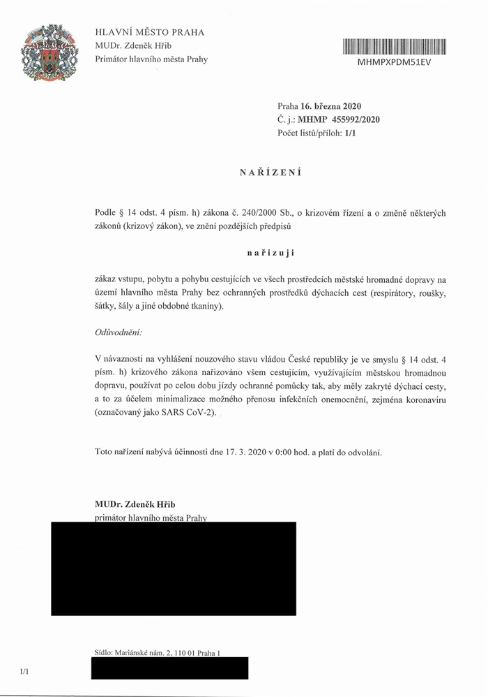 Nařízení primátora ze dne 16. 3. 2020 - MHD roušky_Redigováno Nařízení primátora ze dne 16. 3. 2020 - MHD roušky_Redigováno